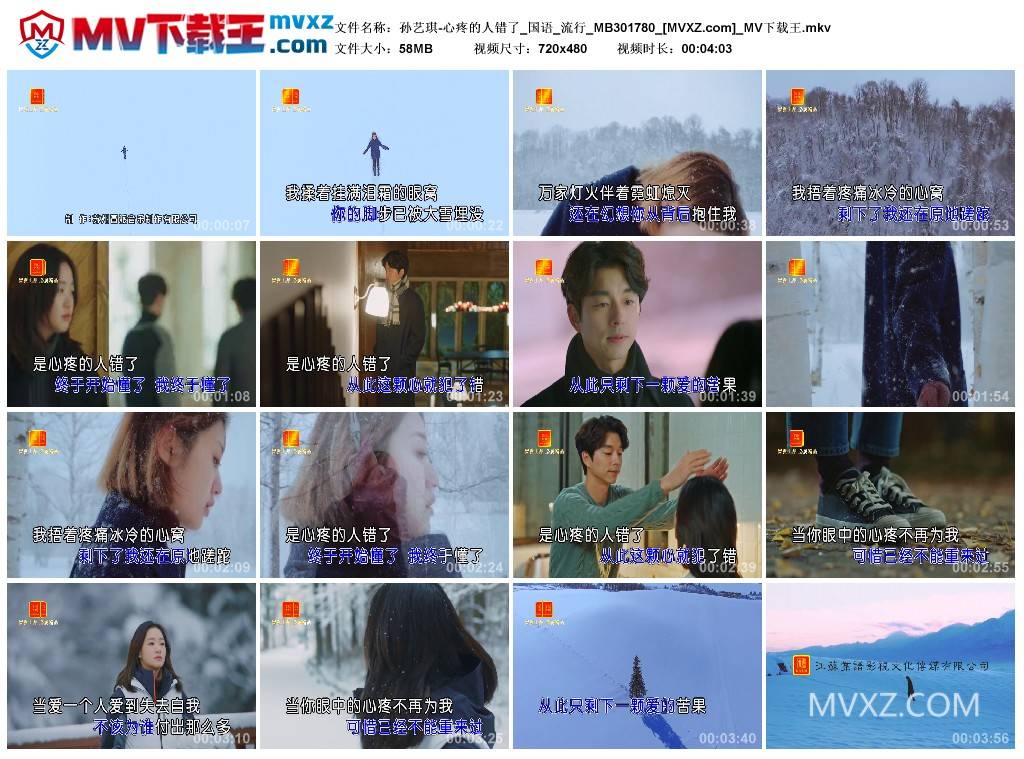孙艺琪-心疼的人错了_国语_流行_MB301780